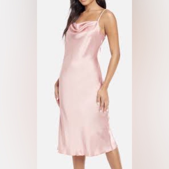 NWT BEBE Blush Satin Slip Dress X Large - Picture 2 of 11
